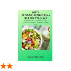 Książka "Dieta śródziemnomorska dla nowicjuszy" z przepisem na świeżą sałatkę.