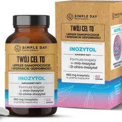 Suplement diety Simple Day z inozytolem, wspierający lepsze samopoczucie i odporność. Może być pomocny w procesie odchudzania.