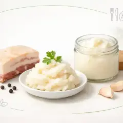 Smalec, czosnek i pieprz. Czy olej czy smalec jest zdrowszy? Dyskutuje się nad tym, co jest lepsze dla zdrowia.