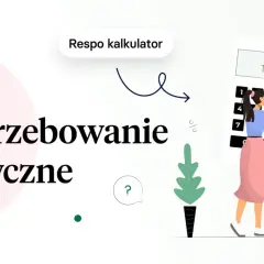Oblicz zapotrzebowanie kaloryczne dla mężczyzny z Respo kalkulatorem. Grafika przedstawia kobietę korzystającą z kalkulatora.
