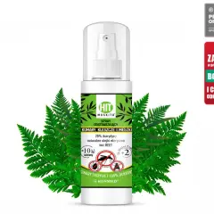 Spray na komary, kleszcze i meszki z 20% ikarydyny, naturalnymi olejkami eterycznymi, bez DEET. Ochrona do 10h. Zalecany w profilaktyce boreliozy.