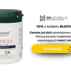 Opakowanie suplementu diety Aliness Formuła na stawy z naturalną glukozaminą. Wsparcie regeneracji kości i stawów.