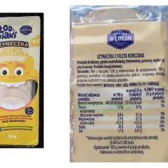 Szyneczka z fileta kurczaka "Głodniaki". Na opakowaniu widnieje informacja o wartościach odżywczych, w tym ile **kalorii co to** jest w 100g produktu.