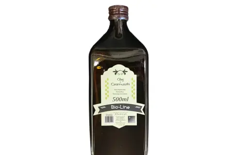 Butelka oleju z czarnuszki Bio-Line 500ml. Poznaj jego naturalne właściwości.