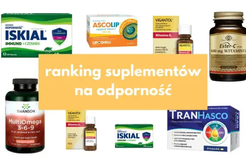 Ranking suplementów na odporność: Iskial, Ascolip, Vigantol, Solgar Ester-C Plus, Swanson MultiOmega, Tranhásco. To są przykłady, co to jest suplement diety.