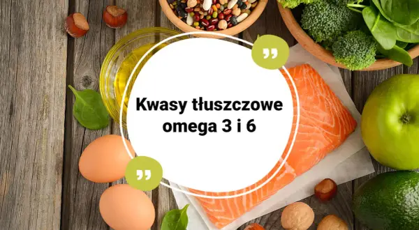 Zdrowa dieta bogata w kwasy omega 3 i 6: łosoś, jajka, orzechy, awokado, jabłko, oliwa, brokuły, szpinak i fasola.