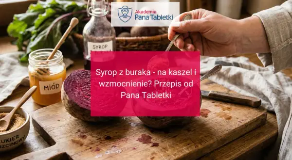 Syrop z buraka, miód i cukier trzcinowy na desce. Domowy sposób na kaszel i wzmocnienie.