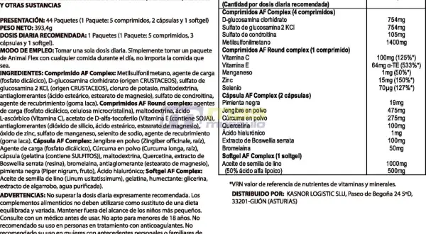 Suplement Animal Flex wycofany z powodu braku danych o bezpieczeństwie dla dzieci i kobiet w ciąży.