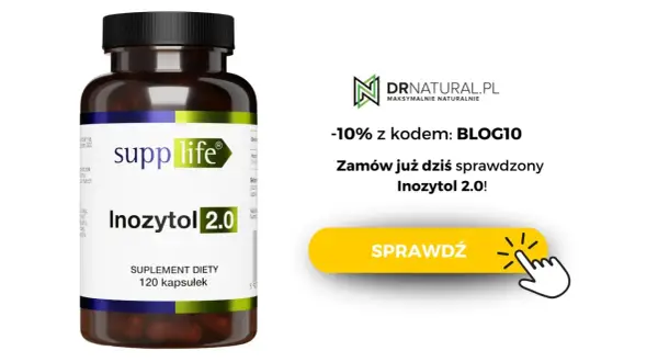 Butelka suplementu Inozytol 2.0 od SuppLife. Sprawdź jego działanie i zamów z rabatem!