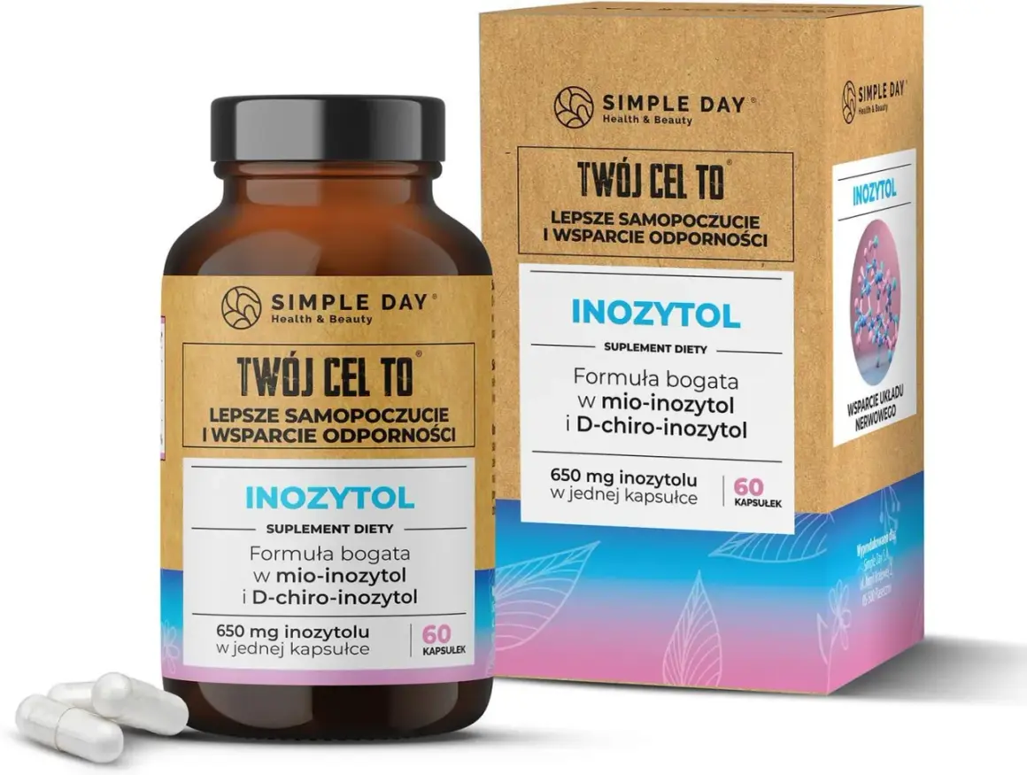 Suplement diety Simple Day z inozytolem, wspierający lepsze samopoczucie i odporność. Może być pomocny w procesie odchudzania.