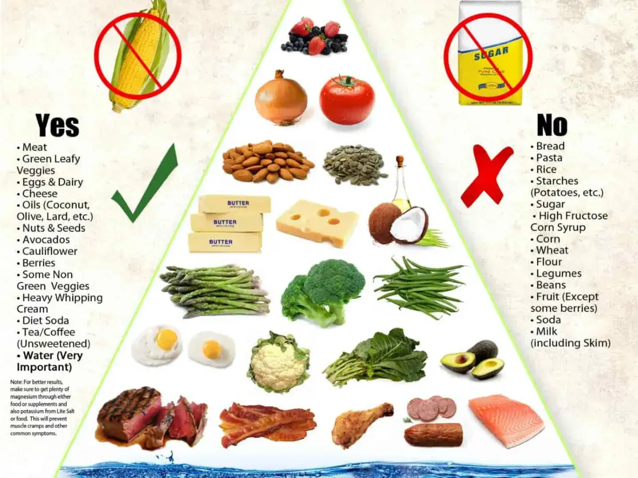 Na keto nie jemy cukru, pieczywa, makaronu, ryżu, owoców (oprócz jagód), mleka. Lista produktów dozwolonych i zakazanych.