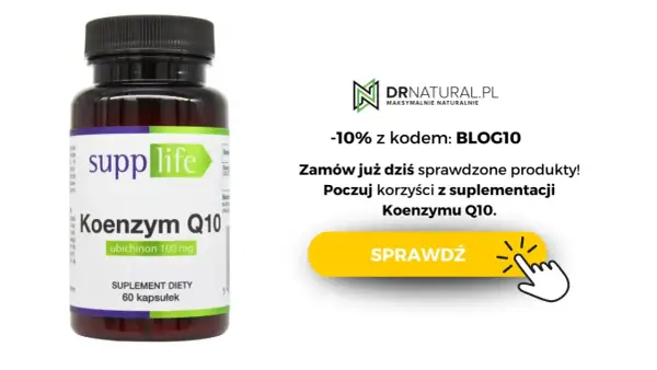 Suplement diety Koenzym Q10 100 mg. Odkryj korzyści z suplementacji koenzymem Q10 na co dzień. Zamów z rabatem!
