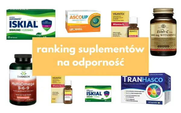 Ranking suplementów na odporność: Iskial, Ascolip, Vigantol, Solgar Ester-C Plus, Swanson MultiOmega, Tranhásco. To są przykłady, co to jest suplement diety.