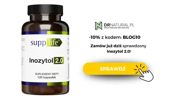 Butelka suplementu Inozytol 2.0 od SuppLife. Sprawdź jego działanie i zamów z rabatem!